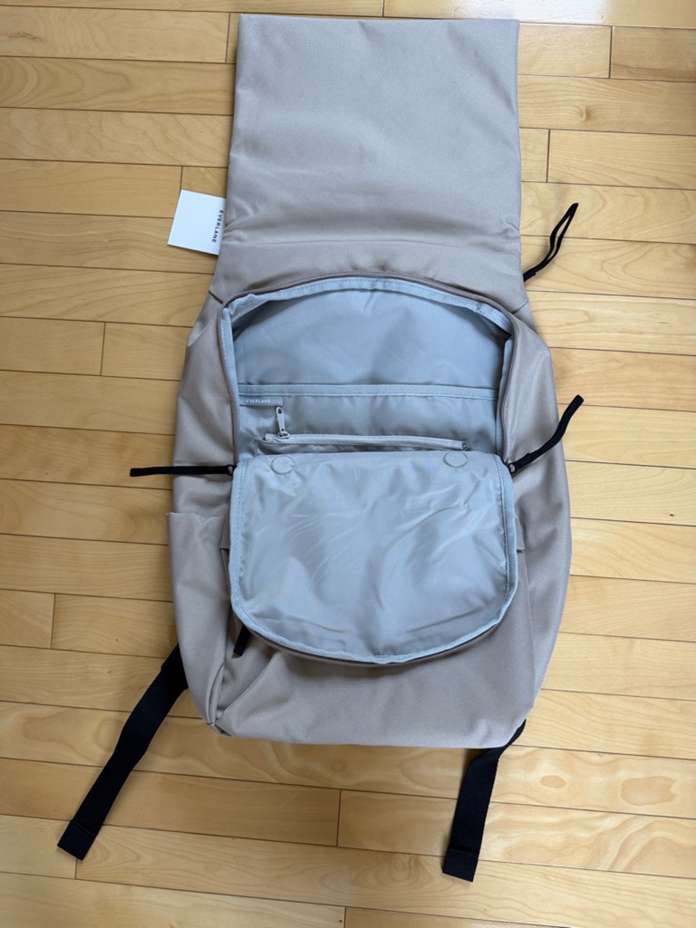 Everlane Cream Roll-Top Everyday Backpack with Black Handle - Picture 14 of 17